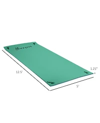 Hikeen 12x5ft Lily Pad Floating Mat with Drink Holders 3-Layer Portable Roll-Up Water Mat Float Dock for 2-3 People