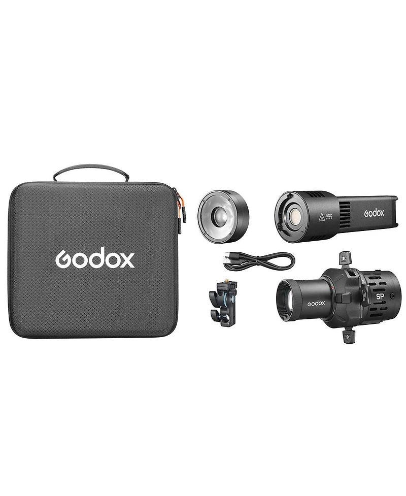 Godox RS100Bi Bi-Color Led Video Light Kit with SP36K Projection Attachment, 2800K-6500K, Built-In Battery, Nfc App Pairing, Dmx, Godox S-Mount