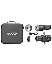 Godox RS100Bi Bi-Color Led Video Light Kit with SP36K Projection Attachment, 2800K-6500K, Built-In Battery, Nfc App Pairing, Dmx, Godox S-Mount