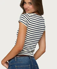 Edikted Women's Bonita Striped Button Up Top