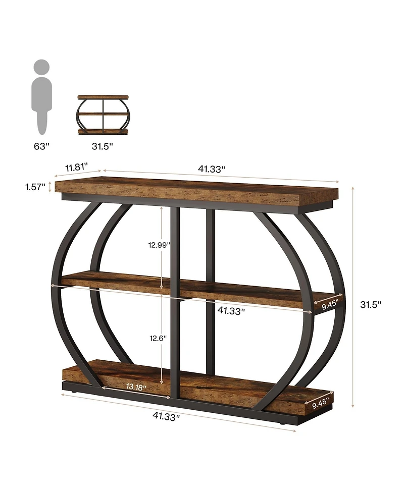 Slickblue Modern 3-Tier Console Table for Hallway or Sofa