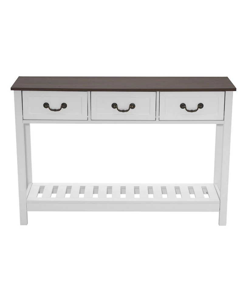Slickblue Wooden Entryway Console Table with Storage Drawers, Bottom Shelf, Behind Couch Table for Home Decor