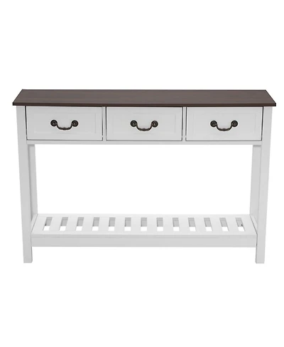 Slickblue Wooden Entryway Console Table with Storage Drawers, Bottom Shelf, Behind Couch Table for Home Decor