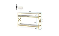 Slickblue 55" Console Table with 3-Tier Storage Shelves