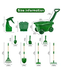 Xdovet Kids Gardening Tools Set Wheelbarrow Shovel Rake Outdoor Yard Play Toys