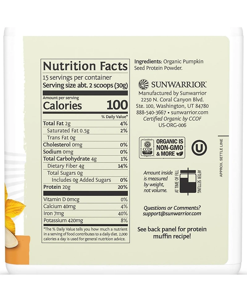 Sunwarrior Harvest Pumpkin Seed Protein Powder