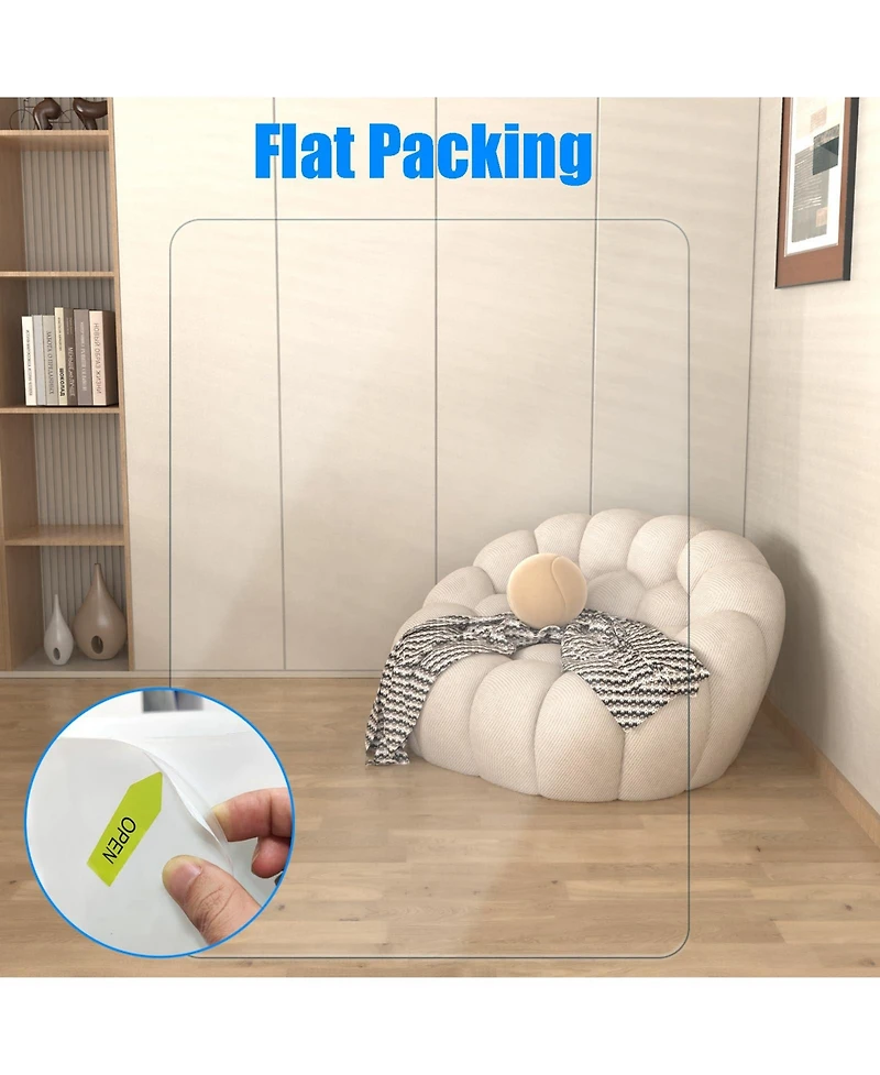 Danrong Large Anti Slip Hard Floor Chair Mat Protector Office Home Rug