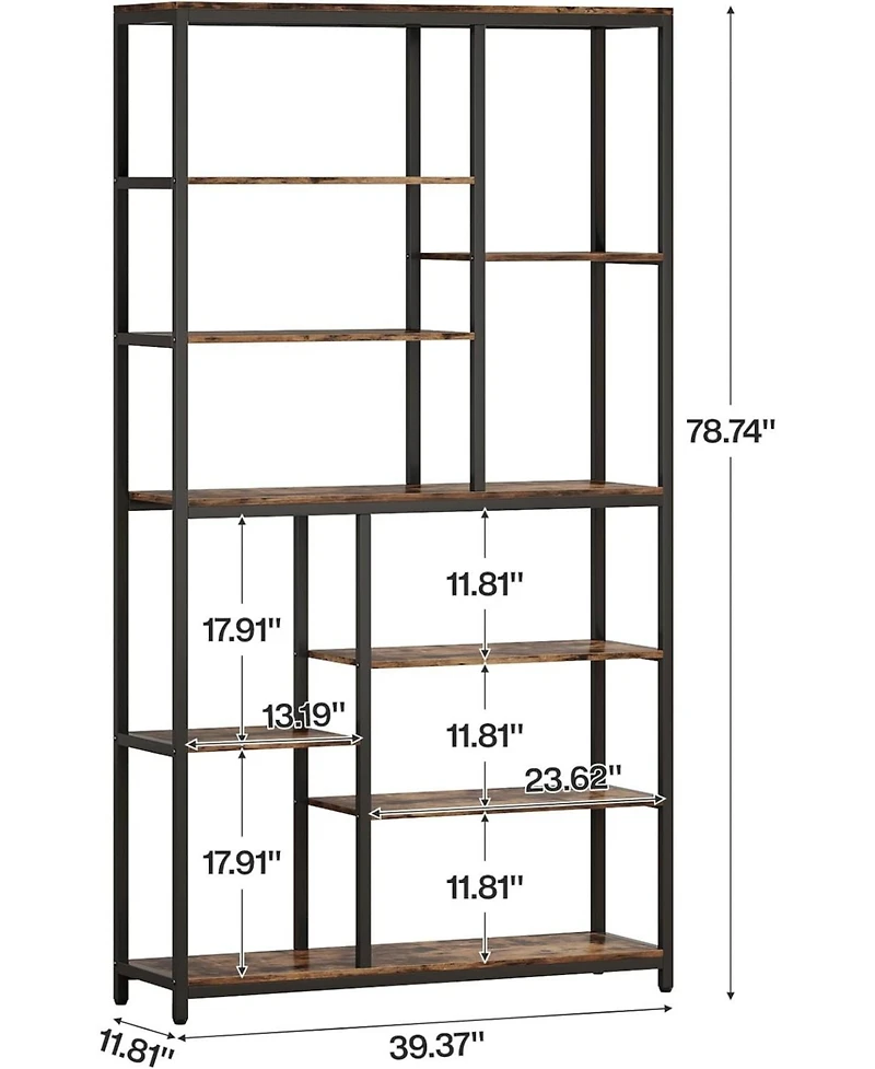 Tribesigns 8-Tier 79 Inch Tall Bookshelf