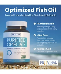 Healths Harmony Purified Omega 7 Softgel Capsules, Provinal Peruvian Anchovy Fish Oil Supplement, Health's Harmony, 30 Count