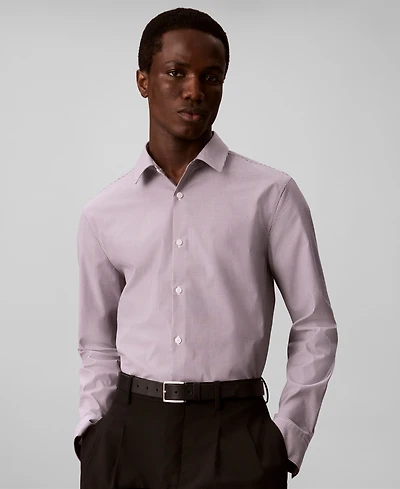 Calvin Klein Men's Stretch Striped Slim-Fit Dress Shirt