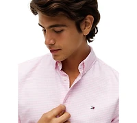 Tommy Hilfiger Men's Gingham Long Sleeve Button-Down Oxford Shirt