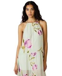 Steve Madden Juniors' Jamie Floral-Print Halter Tiered Dress