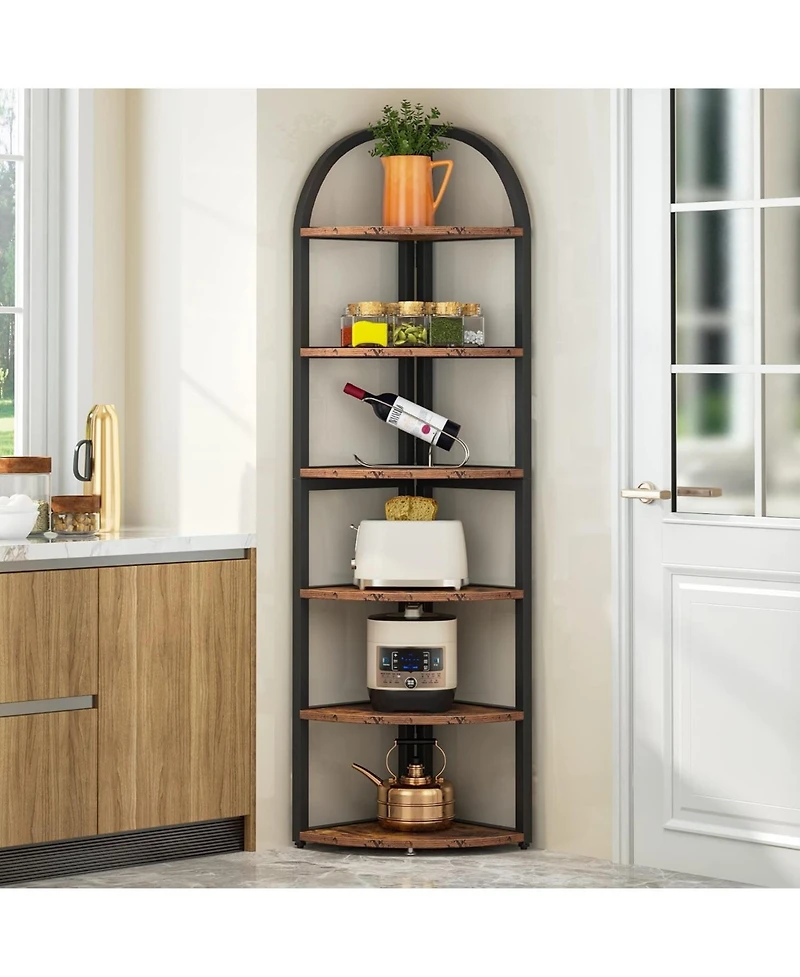 Tribesigns 6-Tier 71" Tall Corner Bookshelf
