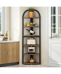 Tribesigns 6-Tier 71" Tall Corner Bookshelf