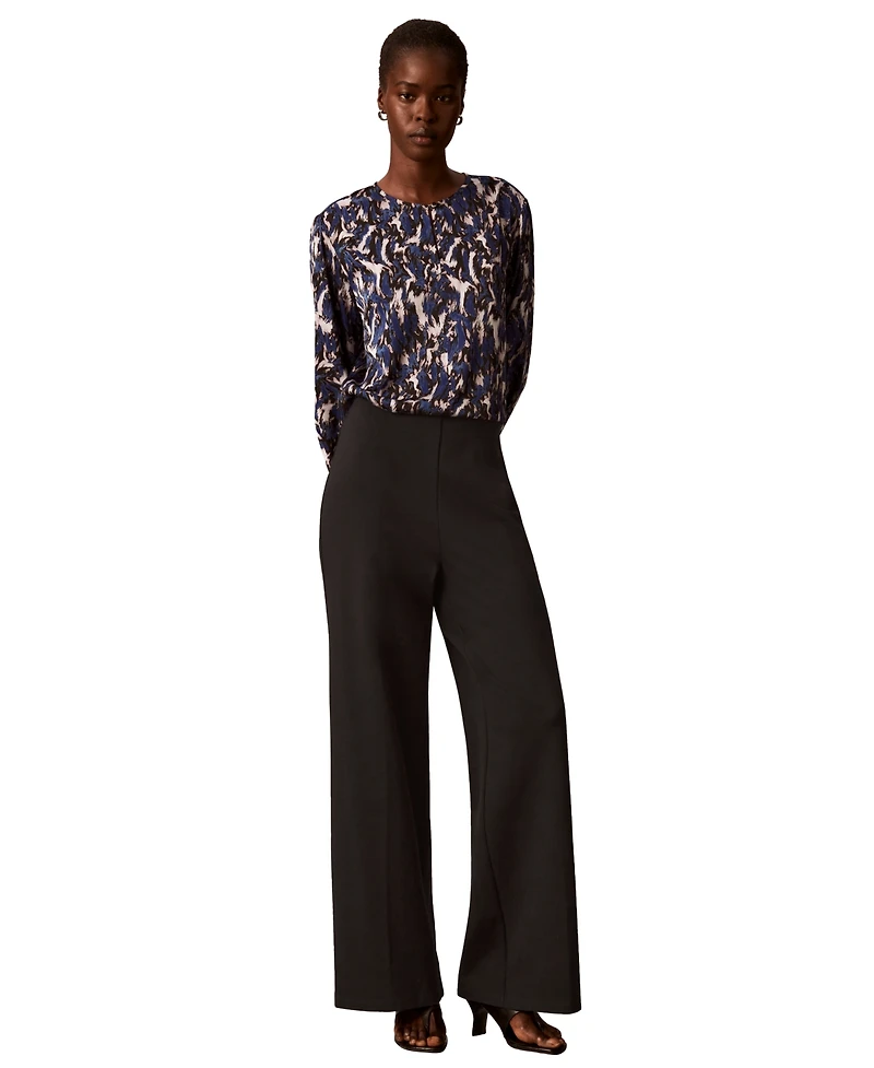Calvin Klein Women's Crewneck Button-Front Top