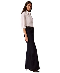 Calvin Klein Women's High-Rise Wide-Leg Flare Jeans