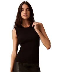 Calvin Klein Women's Ribbed Crewneck Sleeveless Tank