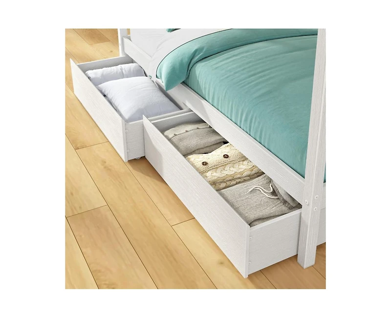 Grain & Grove Bear Furniture Plywood Twin/Twin with Underbed Storage Drawers