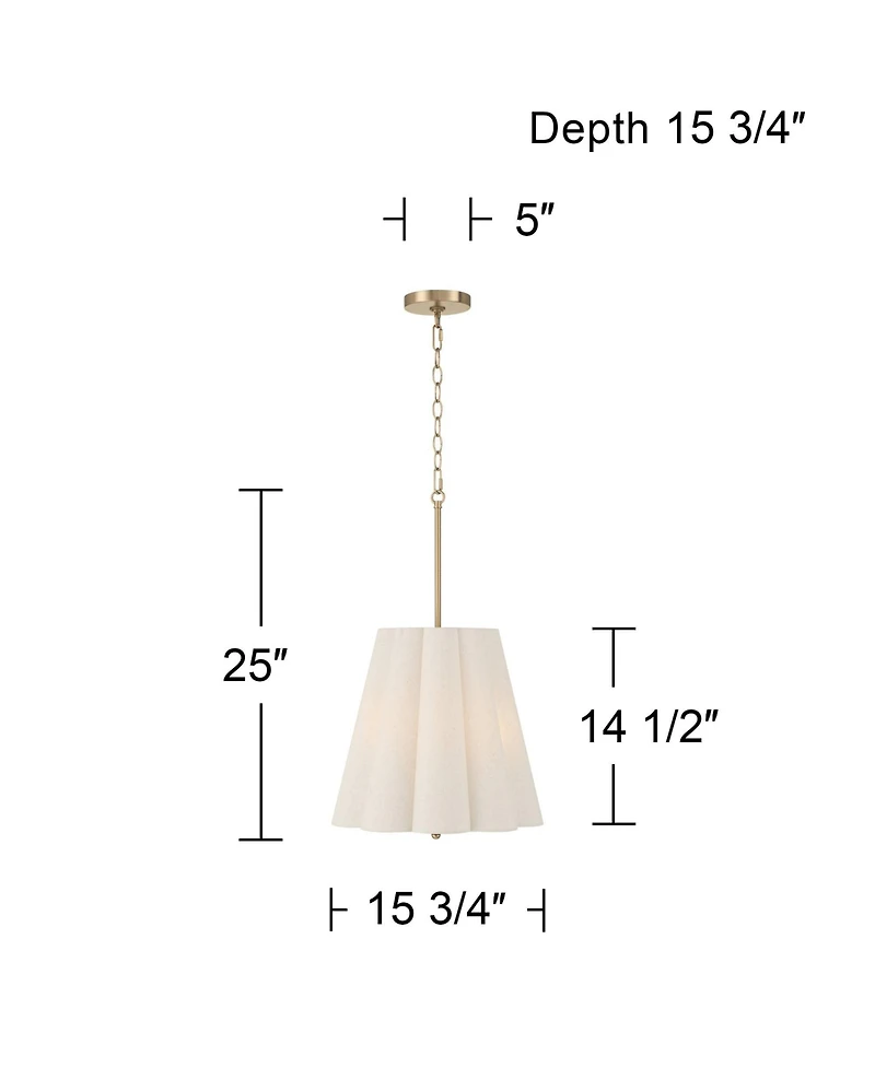 Possini Euro Design Possini Euro Adama 15 3/4" Satin Brass 3-Light Shade Pendant Light