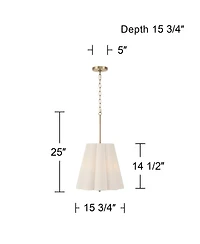 Possini Euro Design Possini Euro Adama 15 3/4" Satin Brass 3-Light Shade Pendant Light