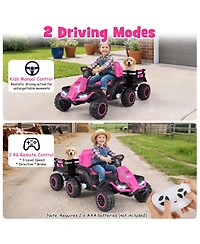 Hongge 24V 2-In-1 Ride-On Tractor, 60" x 27" x 24", Remote Control, 66 Lbs. Capacity, Ages 3+
