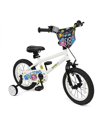 Hongge 14-Inch Training Wheels Dual Brakes Kids' Bike, Ages 3-5