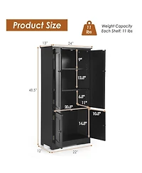 Sugift Accent Storage Cabinet with Adjustable Shelves