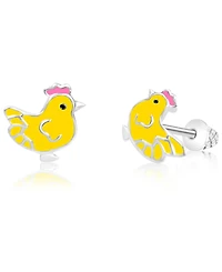 Chanteur Kids Chicken Hypoallergenic Earrings for Girls with Surgical Titanium Screwbacks