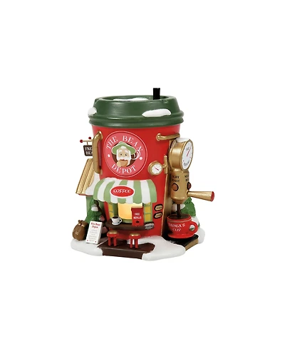Department 56 North Pole Village Light-Up Bean Depot Espresso Co. Figurine
