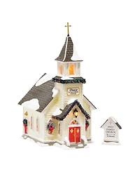 Department 56 Snow Village Holy Family Light-Up Church, Set of 2