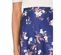 1.state Women's Floral High-Waisted A-Line Bias Cut Maxi Skirt