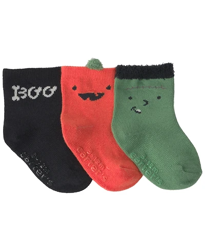 Carters Baby Boys' Halloween Booties, 3-Pack