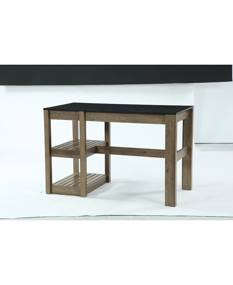 Tribesigns Kitchen Island with Storage,Open Shelving Bar Table with Large Worktop