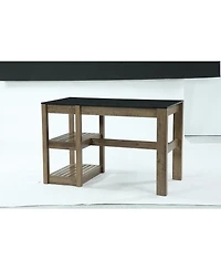 Tribesigns Kitchen Island with Storage,Open Shelving Bar Table with Large Worktop