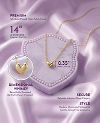 GiGiGirl Minimalist Heart Pendant Necklace White Gold Plated, 14K or 18K Rose Plated