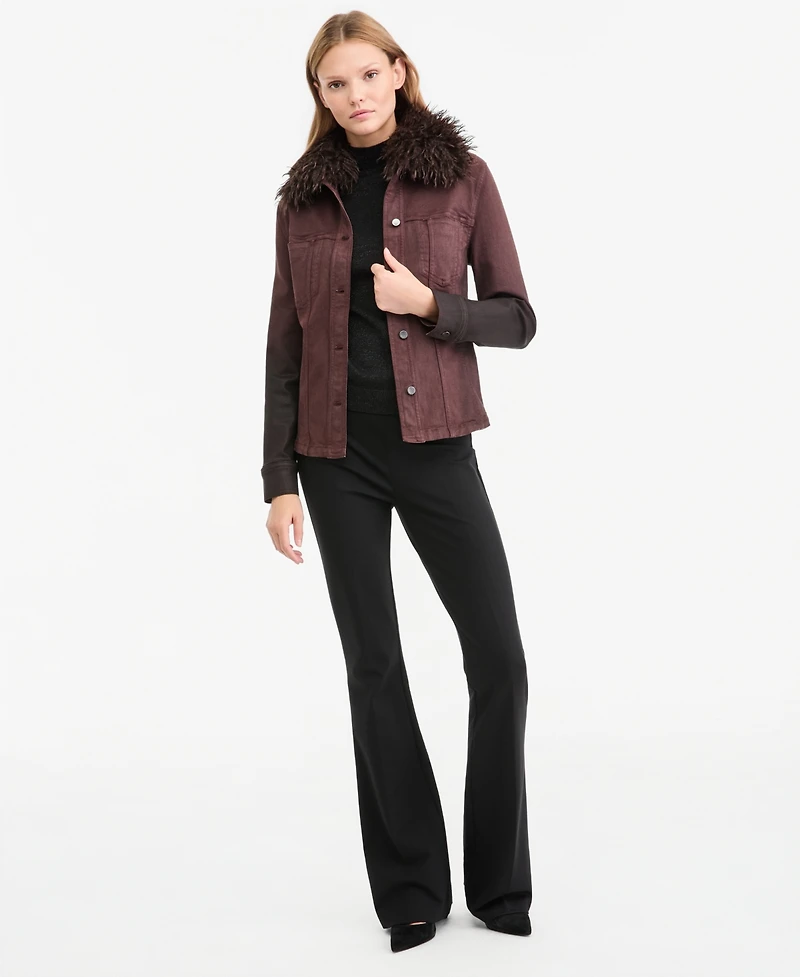 Kobi Halperin Women's Katherine Denim Removable Faux-Fur Collar Jacket