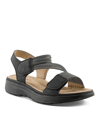 Flexus Women's Abie Strappy Sandal with Cushioned Leather Insole