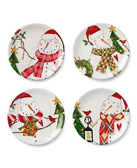 Certified International Snowman Delight Dessert Plates, Set of 4