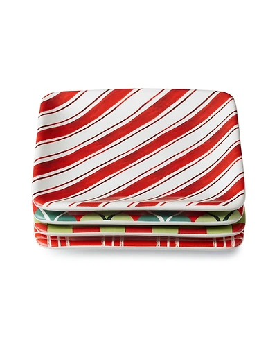 Certified International Snowman Delight Canape Plates, Set of 4