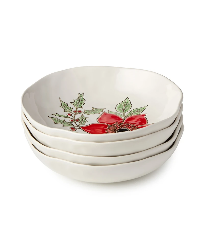 Certified International Festive Blooms Dinner Bowls, Set of 4