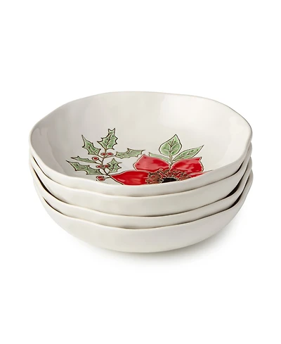 Certified International Festive Blooms Dinner Bowls, Set of 4