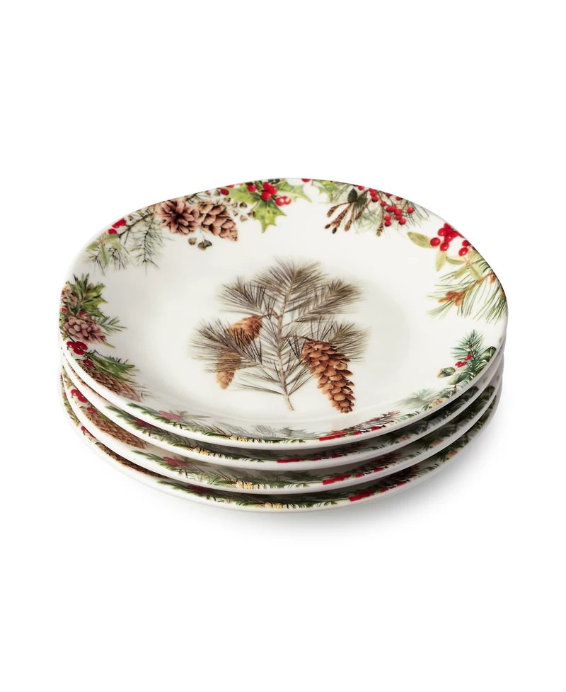 Certified International Woodland Canape Plates, Set of 4
