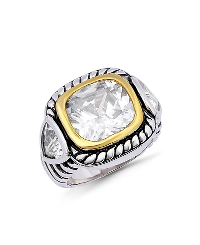 Macy's Square Trillion Cubic Zirconia and Oxidized Accents Statement Ring