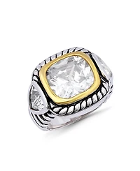 Macy's Square Trillion Cubic Zirconia and Oxidized Accents Statement Ring