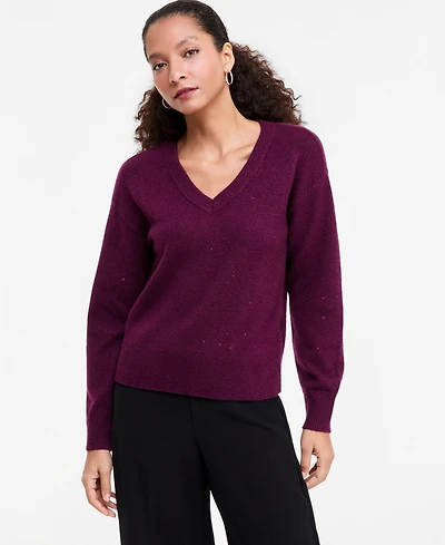 I.n.c. International Concepts Women's Roving Sequin Long-Sleeve Loose-Fit Sweater, Macy's Exclusive