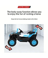 Yobtop Kids Electric Ride-On Car with 12V Battery, Remote Control & Swing Function, Seats Two, Ages 3+