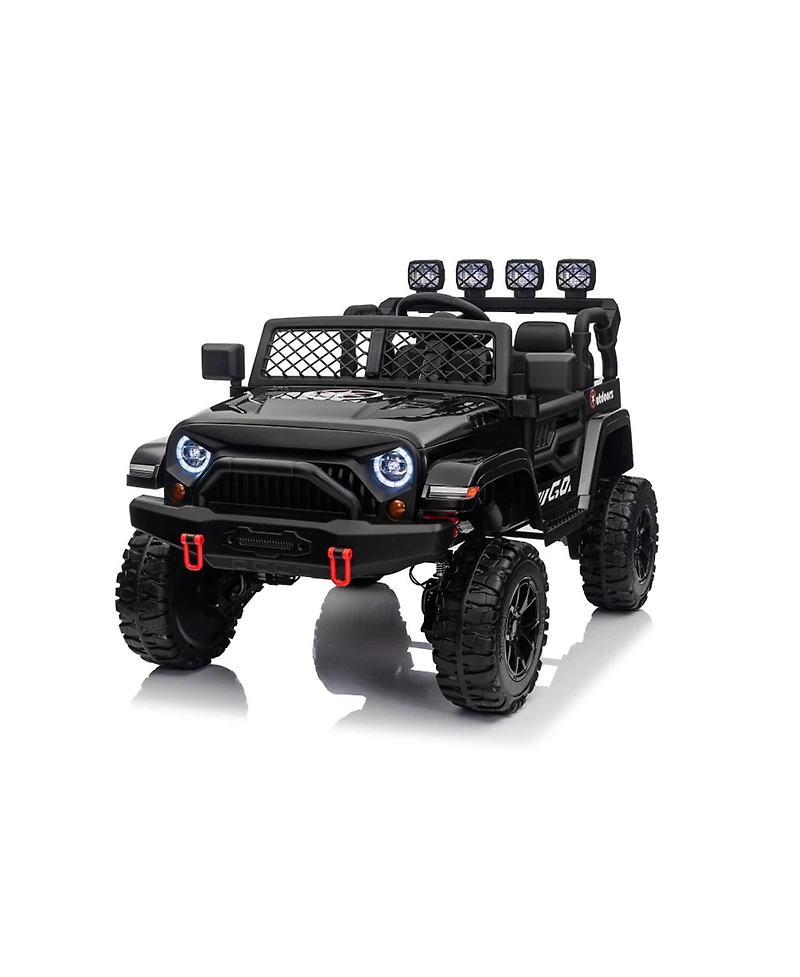Yobtop 24V 7Ah 2-Seater Remote-Control 4WD Ride-On Jeep, Ages 3+