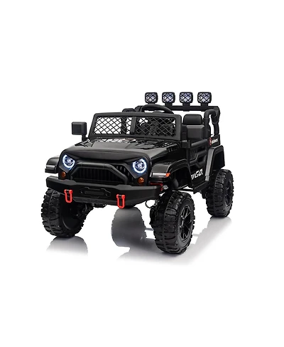 Yobtop 24V 7Ah 2-Seater Remote-Control 4WD Ride-On Jeep, Ages 3+