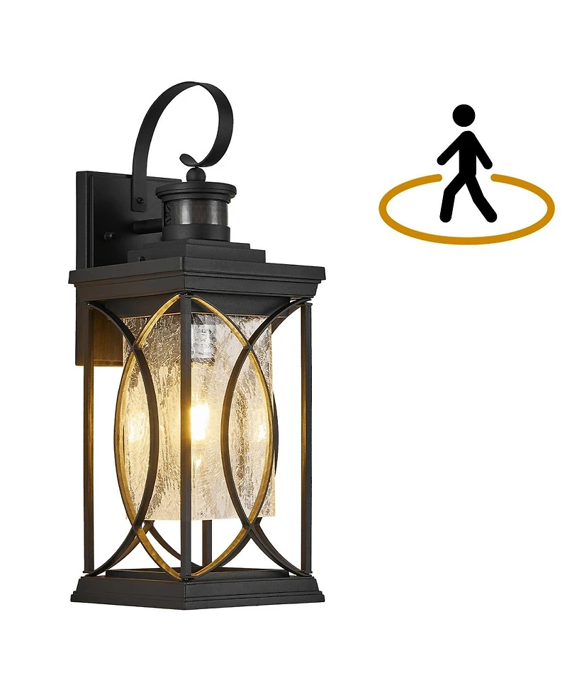 Asagikoiai 18" Dusk to Dawn Outdoor Wall Lantern, 3-Mode Motion Sensor Exterior Fixture