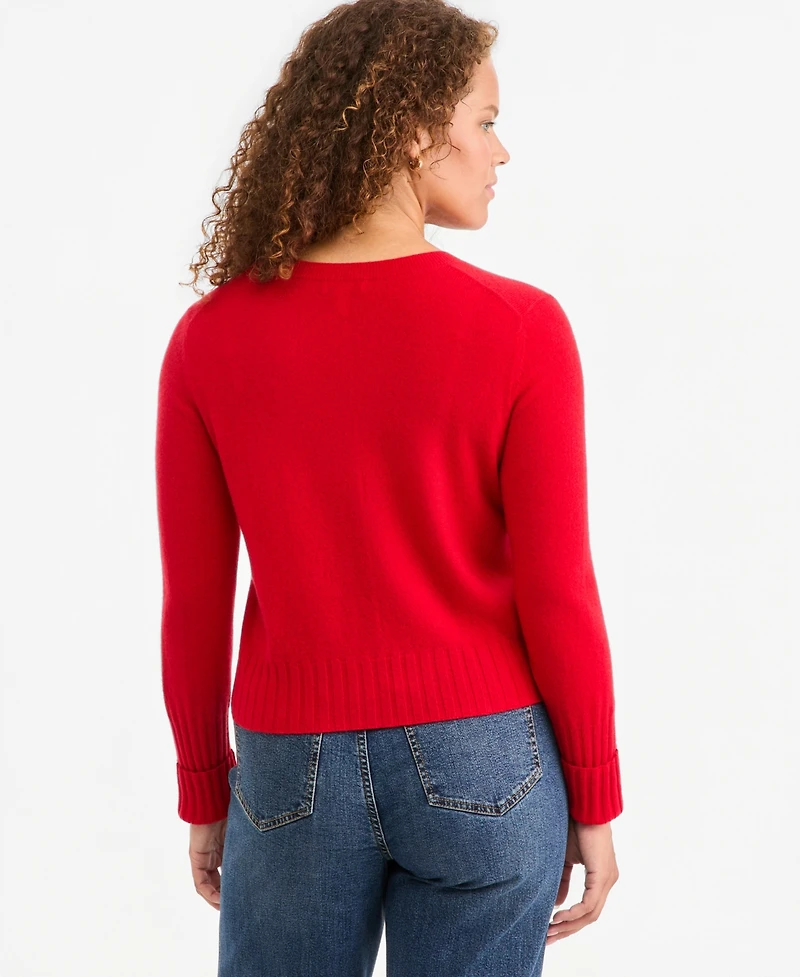 On 34th Women's Cashmere Cropped Shrunken Crew Cardigan, Macy's Exclusive
